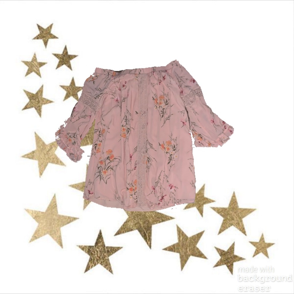 Altar’d State pink floral off the shoulder dress